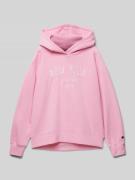 CHAMPION Hoodie mit Label-Stitching in Rosa, Größe 164