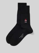 Falke Socken mit Motiv-Stitching in Black, Größe 41/42