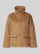 Gant Cropped Jacke mit Stehkragen in Camel, Größe L