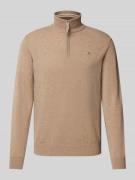 Gant Strickpullover mit Label-Stitching Modell 'SUPERFINE' in Sand Mel...