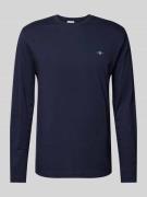 Gant Longsleeve mit Label-Stitching in Marine, Größe L