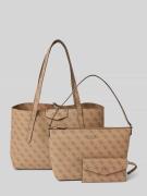 Guess Handtasche mit Label-Applikation Modell 'ECO BRENTON' in Beige, ...