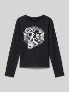 Guess Longsleeve mit Label-Print in Black, Größe 128