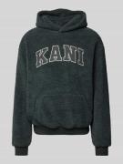 KARL KANI Hoodie mit Label-Patches in Anthrazit, Größe L