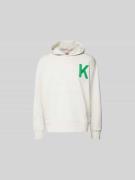 Kenzo Hoodie mit Kapuze in Mittelgrau Melange, Größe L