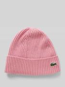 Lacoste Beanie in Strick-Optik in Rosa, Größe 1