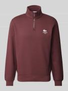 Lacoste Sweatshirt mit Stehkragen Modell 'HERITAGE' in Bordeaux, Größe...