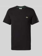 Lacoste T-Shirt mit Label-Stitching in Black, Größe L