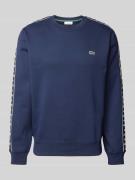 Lacoste Sweatshirt mit Label-Stitching in Dunkelblau, Größe L