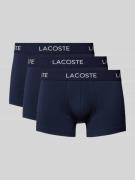 Lacoste Trunks mit Label-Bund im 3er-Pack in Dunkelblau, Größe L