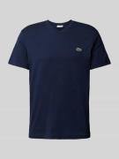 Lacoste T-Shirt mit Label-Stitching Modell 'Basic' in Marine, Größe L