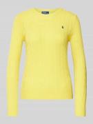 POLO RALPH LAUREN Pullover mit Zopfmuster Modell 'JULIANNA' in Gelb, G...