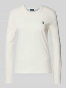 POLO RALPH LAUREN Longsleeve mit Label-Stitching in Weiss, Größe S