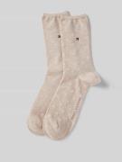 Tommy Hilfiger Socken mit Label-Print im 2er-Pack in Beige, Größe 35-3...