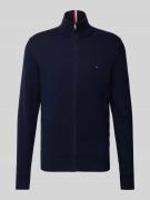 Tommy Hilfiger Strickjacke mit Stehkragen in Marine, Größe L