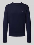 Tommy Hilfiger Strickpullover mit Logo-Stitching Modell 'PIMA' in Mari...