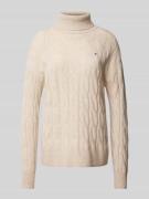 Tommy Hilfiger Strickpullover mit Rollkragen in Beige, Größe M