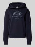 Tommy Hilfiger Hoodie mit Label-Stitching in Dunkelblau, Größe L