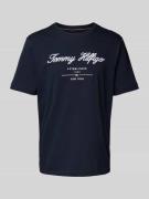 Tommy Hilfiger T-Shirt mit Label-Stitching in Marine, Größe L