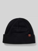 Barts Beanie mit Label-Detail Modell 'WILLES' in Black, Größe 1