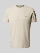 BOSS Green T-Shirt mit Label-Print in Beige, Größe XL