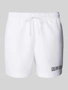 Calvin Klein Underwear Regular Fit Badeshorts mit Label-Print in Weiss...