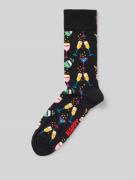 Happy Socks Socken mit Motiv-Stitching Modell 'CHEERS' in Black, Größe...