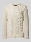 Superdry Strickpullover mit Zopfmuster Modell 'Jacob' in Offwhite, Grö...