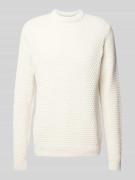 Casual Friday Strickpullover mit Strukturmuster Modell 'Karl' in Beige...