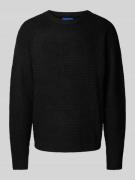 Jack & Jones Strickpullover mit Strukturmuster Modell 'OLLIE' in Black...