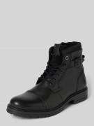 Jack & Jones Lederboots mit Dornschließe Modell 'DEXTER' in Black, Grö...