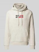 Jack & Jones Hoodie mit Label-Print Modell 'ECORP' in Offwhite Melange...