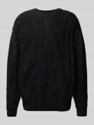 CARLO COLUCCI Strickpullover mit Label-Badge in Black, Größe L