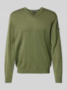 MAERZ Muenchen Strickpullover mit Label-Badge in Grass, Größe 48