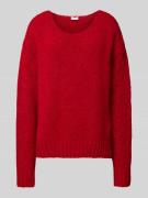 Milano Italy Oversized Strickpullover mit gerippten Abschlüssen in Rot...