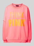 miss goodlife Oversized Sweatshirt mit Label-Print in Pink, Größe M