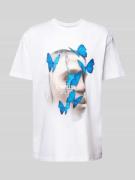 Mister Tee T-Shirt mit Motiv-Print Modell 'LE PAPILLON' in Weiss, Größ...