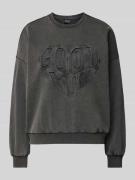 Only Langarm-Sweatshirt mit Rundhalsausschnitt Modell 'LINDA' in Anthr...