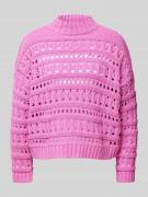 Only Pullover mit Lochmuster Modell 'LEAH' in Pink, Größe L