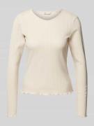 Only Longsleeve mit Muschelsaum Modell 'CARLOTTA' in Beige, Größe L