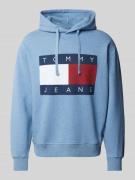 Tommy Jeans Hoodie mit Label-Print in Bleu, Größe L