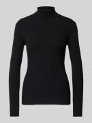 Pieces Slim Fit Rollkragenpullover in Ripp-Optik Modell 'MIRA' in Blac...