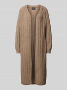 Pieces Loose Fit Long-Cardigan mit Wollanteil in geripptem Design Mode...