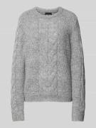 Pieces Strickpullover mit Zopfmuster Modell 'NINA' in Graphit, Größe X...