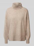 Pieces Rollkragenpullover mit erhabener Naht Modell 'MALOU' in Ecru, G...