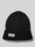 ICHI Beanie mit Label-Patch Modell 'EMMA' in Black, Größe 1