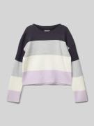 Tom Tailor Cropped Strickpullover mit Colour Blocking in Flieder, Größ...