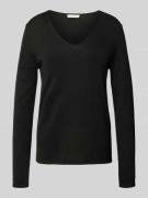 Tom Tailor Regular Fit Pullover mit V-Ausschnitt in Black, Größe L