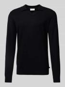 Tom Tailor Pullover aus Baumwoll-Kaschmir-Mix mit Polokragen in Black,...