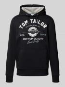 Tom Tailor Regular Fit Hoodie mit Logo Print in Black, Größe L